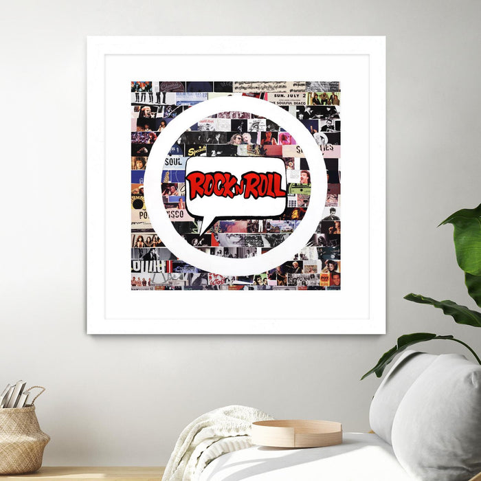 Œuvre d’art murale encadrée blanche et mate « Its Here To Stay » 30 x 30