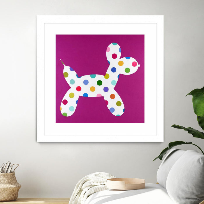 Œuvre d’art murale encadrée blanche et mate « Dottie » 30 x 30