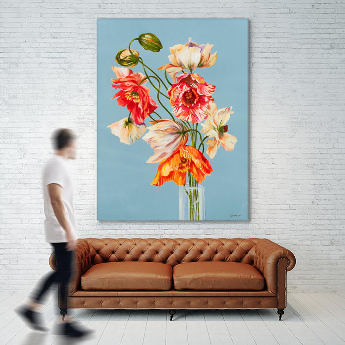 Œuvre d’art murale Giant Art « Paper Poppies » 72 x 54