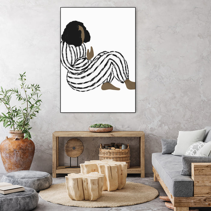 Œuvre d’art murale sur toile encadrée noire « Form Vi » 30 x 40