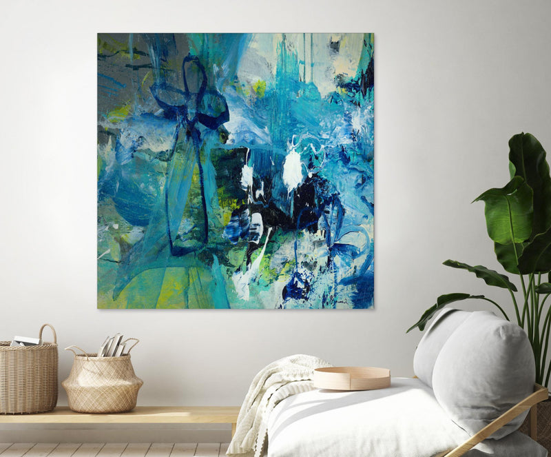 Œuvre d’art murale Giant Art « Abstract Flower » 72 x 72