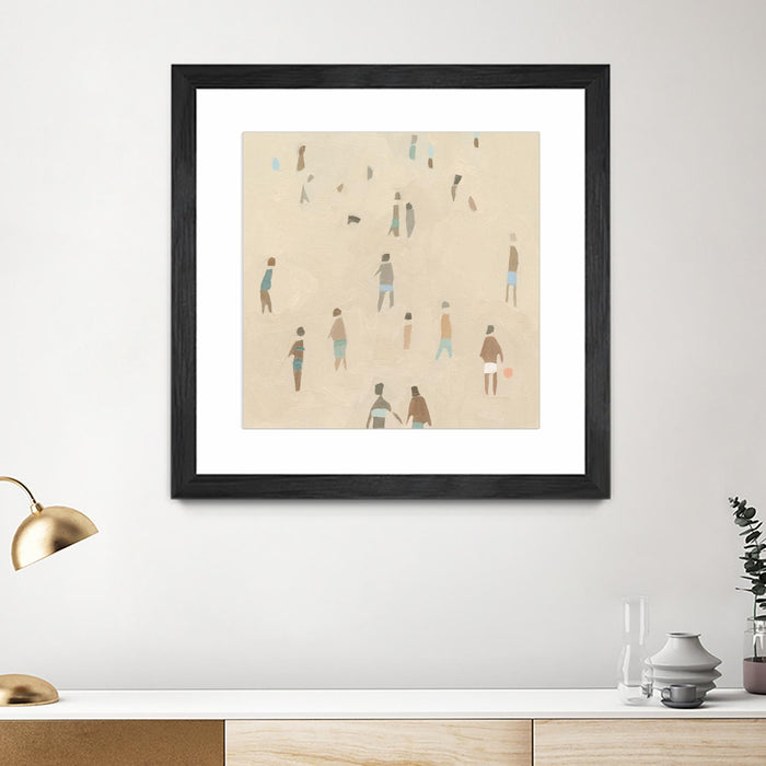 Œuvre d’art murale encadrée noire et mate « Beach Goer Iv » 36 x 36
