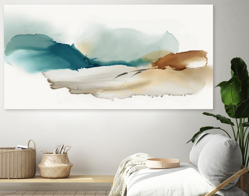 Œuvre d’art murale Giant Art « Inky Blue Mountains » 72 x 36