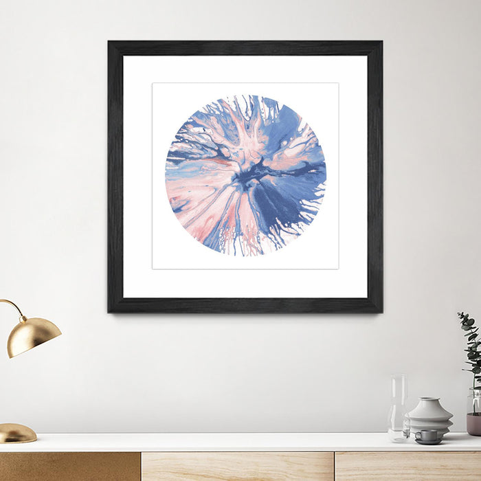 Œuvre d’art murale encadrée noire et mate « Spin Art 21 » 36 x 36