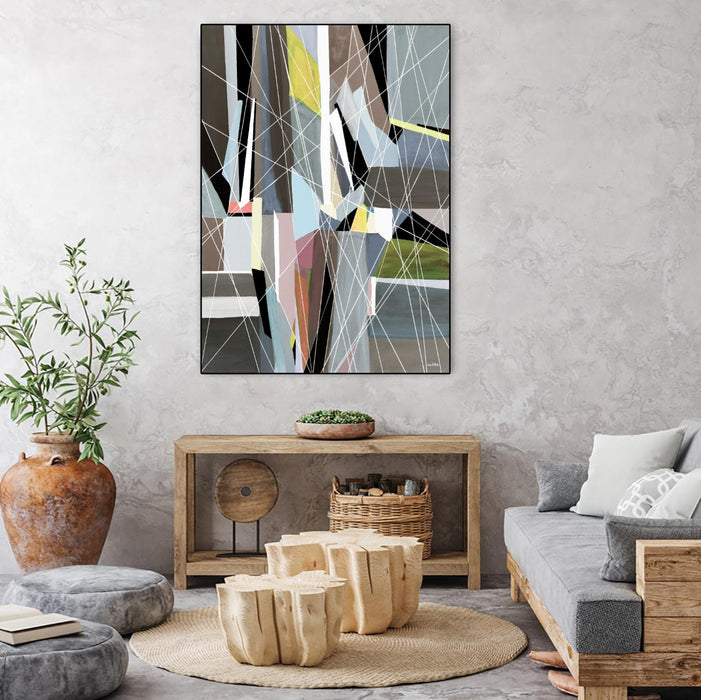 Œuvre d’art murale sur toile encadrée noire « Oceanrain » 18 x 24