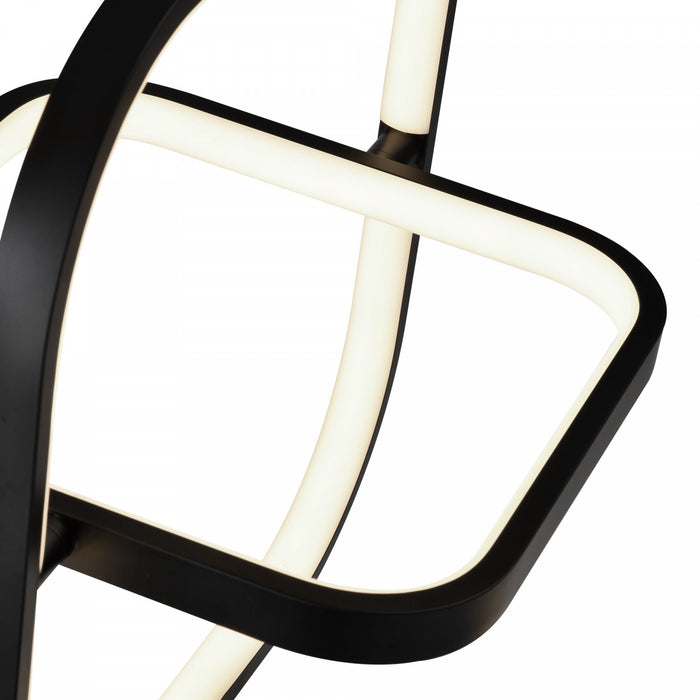 Luminaire suspendu carré Sienna noir à DEL de 30 W