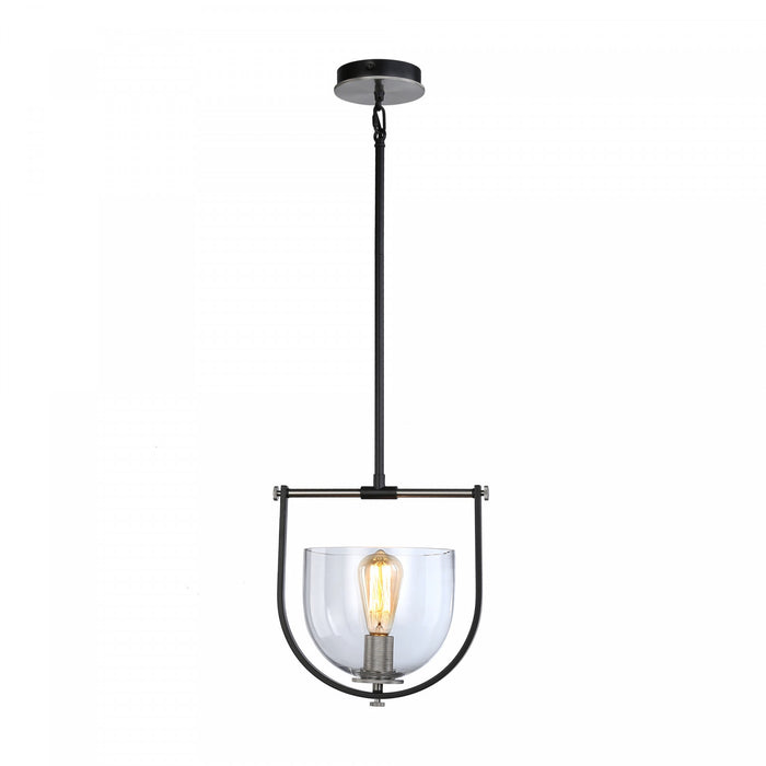 Luminaire suspendu Cheshire noir et nickel à 1 ampoule