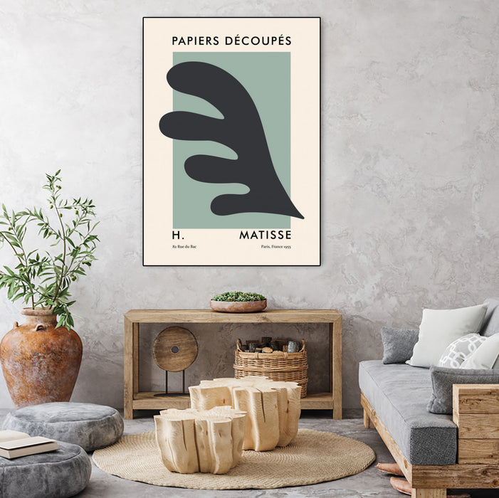 Œuvre d’art murale sur toile encadrée noire « Papiers Découpés Vi » 24 x 32