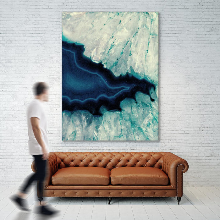 Œuvre d’art murale Giant Art « Up Close Blue Mineral Ii » 72 x 54