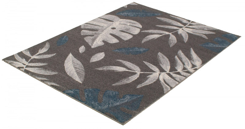 Carpette Palta anthracite-couleur pétrole - 7 pi 10 pox 10 pi 2 po