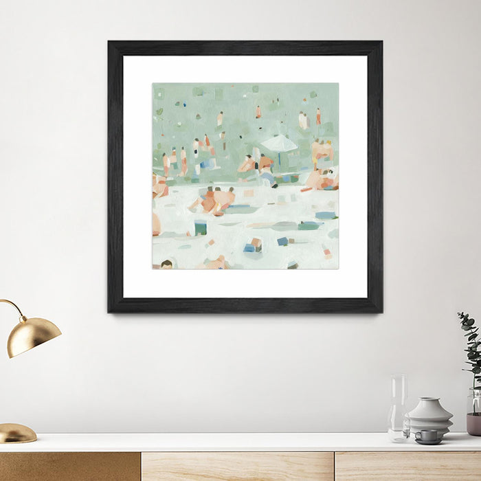 Œuvre d’art murale encadrée noire et mate « Summer Confetti I » 36 x 36