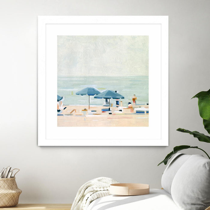 Œuvre d’art murale encadrée blanche et mate « If It's The Beaches I » 36 x 36