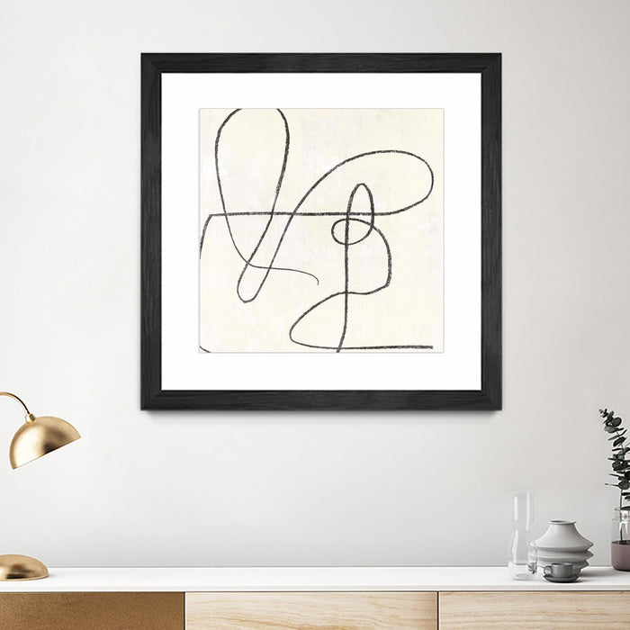 Œuvre d’art murale encadrée noire et mate « Juxtaposing » 30 x 30