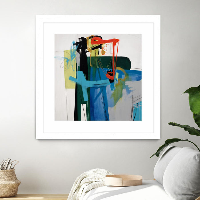 Œuvre d’art murale encadrée blanche et mate « Return The Fork » 30 x 30