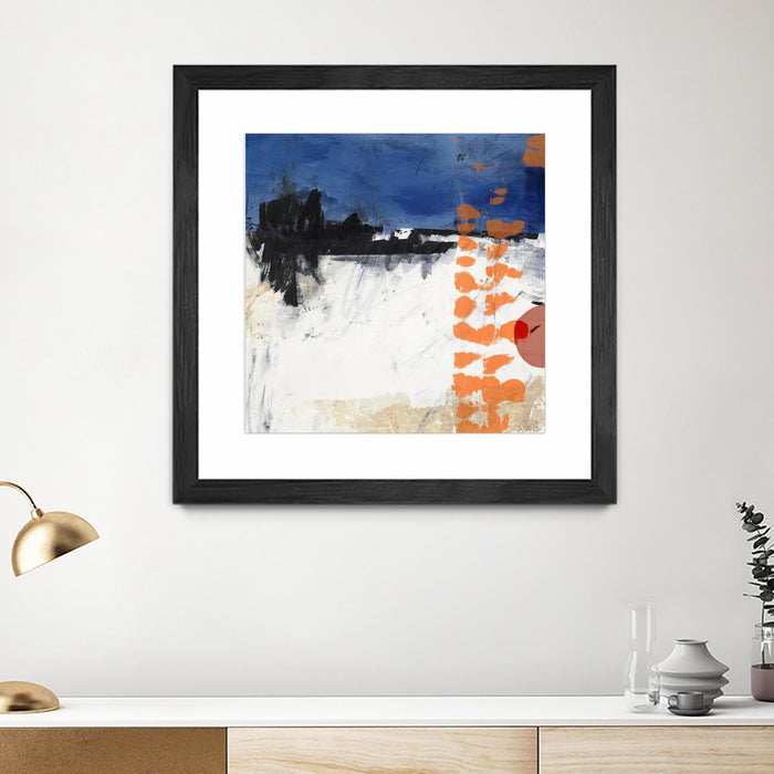Œuvre d’art murale encadrée noire et mate « Midnight Rise Ii » 30 x 30