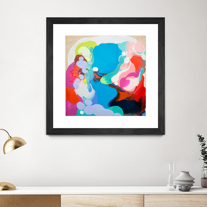 Œuvre d’art murale encadrée noire et mate « Traveling Back In Time » 30 x 30
