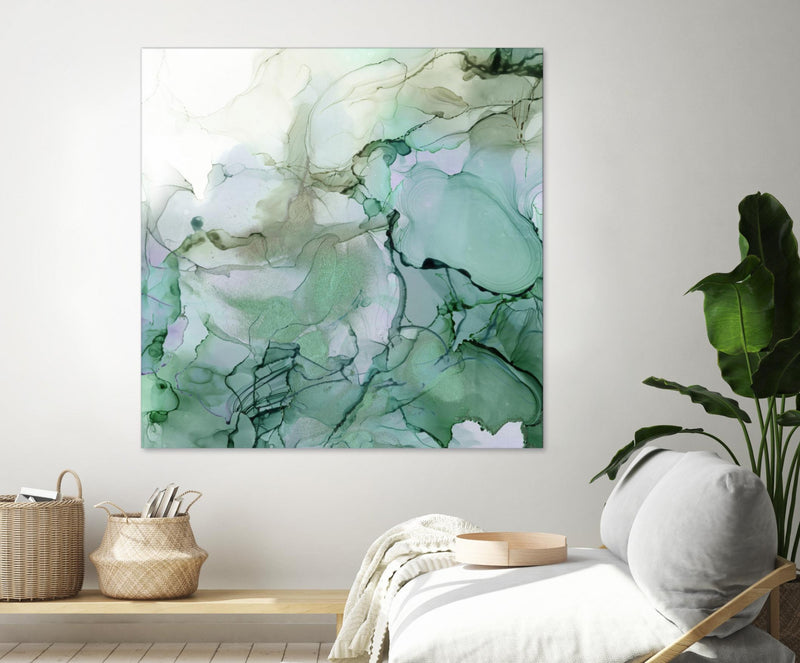 Œuvre d’art murale Giant Art « Emerald Cavern I » 54 x 54