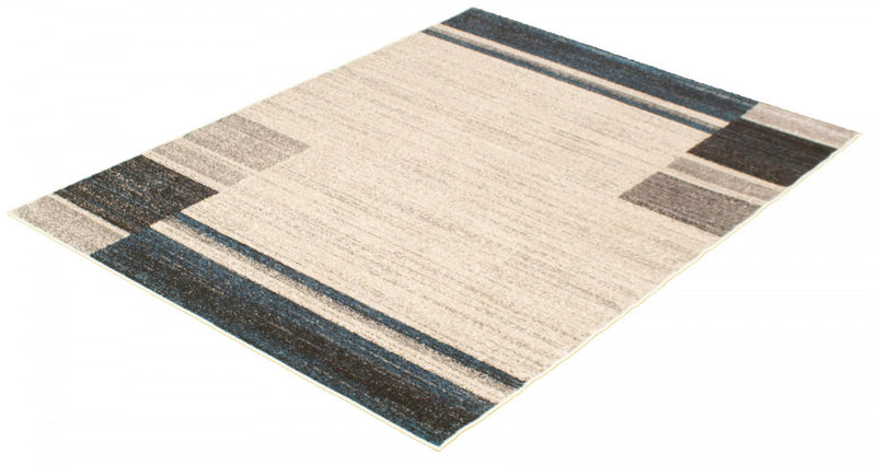 Carpette Aya ivoire-bleu - 7 pi 10 pox 10 pi 2 po