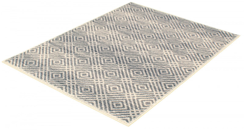 Carpette Electra argent-couleur pétrole - 3 pi 11 pox 5 pi 7 po
