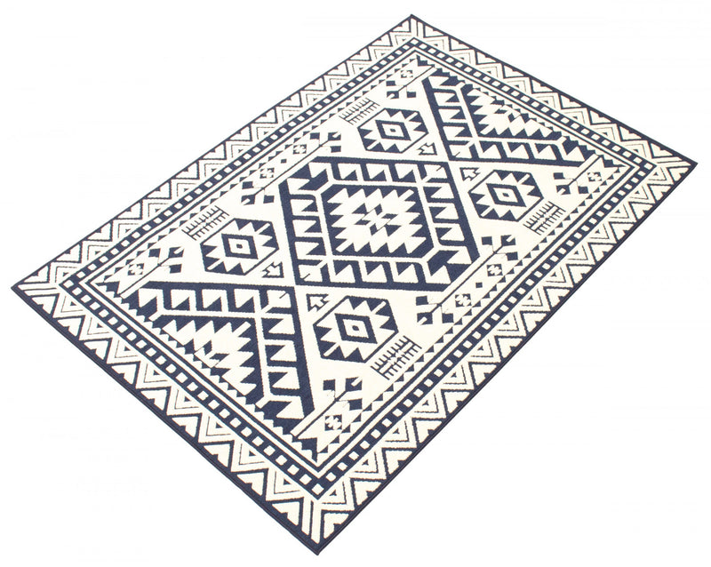Carpette Gaia bleue 6 pi 7 po x 9 pi 6 po