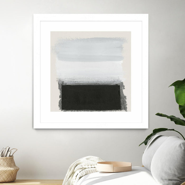 Œuvre d’art murale encadrée blanche et mate « Star Night Interlude » 36 x 36