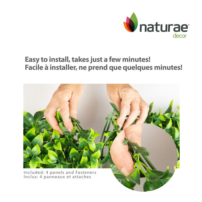 Panneau de feuillage 20 po x 20 po gardénia artificiel 4 pièces