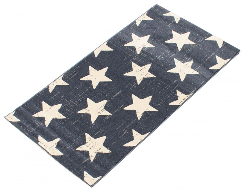 Carpette Ira bleu marine 2 pi 8 po x 4 pi 11 po