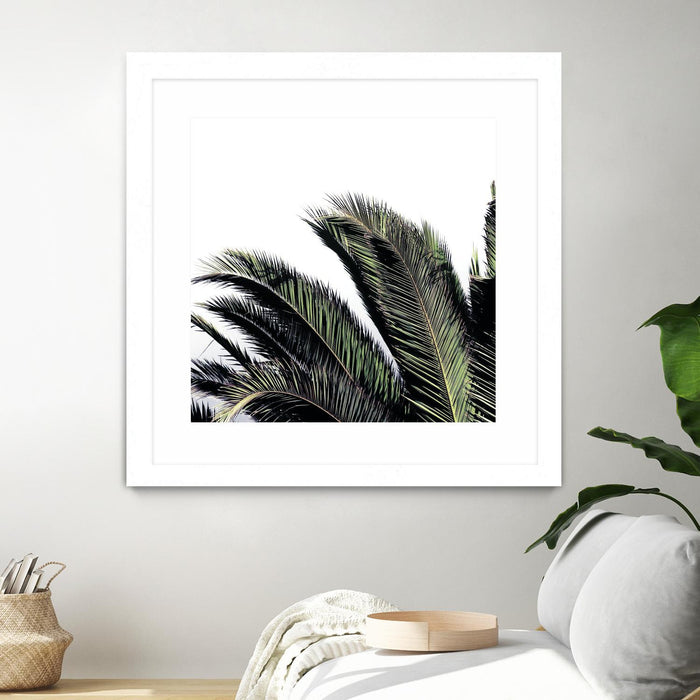 Œuvre d’art murale encadrée blanche et mate « Cape Storm » 30 x 30