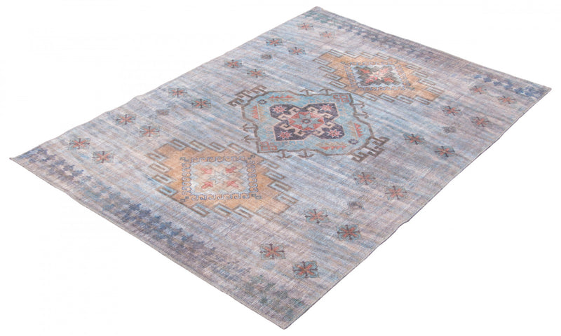 Carpette Kashkuli bleue 5 pi 3 po x 8 pi 0 po