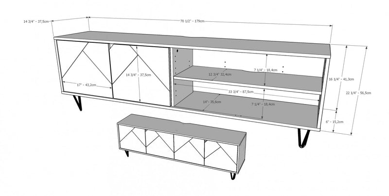 Meuble pour téléviseur Nordika de 72 po - noir