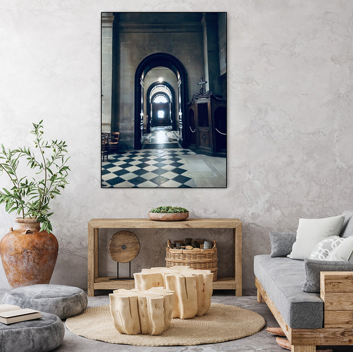 Œuvre d’art murale encadrée noire et mate « Confessional » 18 x 24