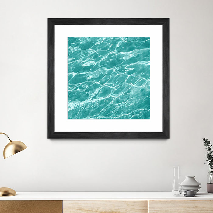 Œuvre d’art murale encadrée noire et mate « Ripple I » 30 x 30
