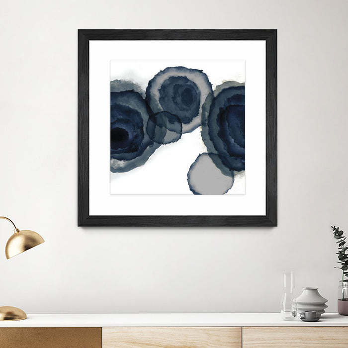 Œuvre d’art murale encadrée noire et mate « Blotted Ink Ii » 36 x 36