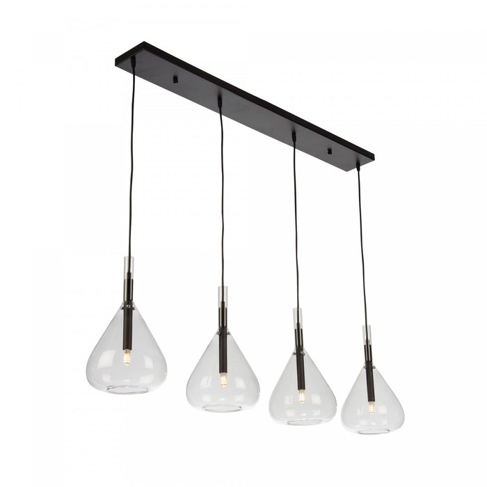 Luminaire suspendu Conic noir à 4 ampoules
