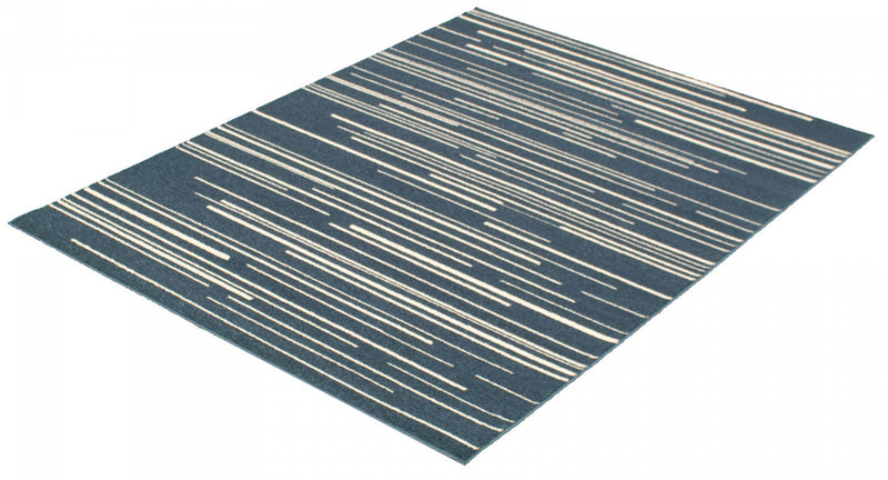 Carpette Faith couleur pétrole-crème - 5 pi 3 pox 7 pi 3 po