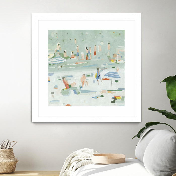 Œuvre d’art murale encadrée blanche et mate « Summer Confetti Ii » 36 x 36