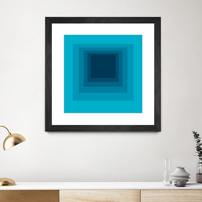 Œuvre d’art murale encadrée noire et mate « After Josef D » 30 x 30
