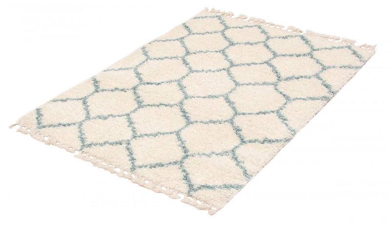 Carpette à poil long Helma Trellis crème 3 pi 11 po x 5 pi 11 po