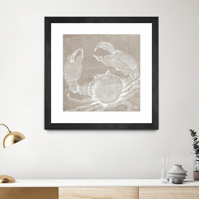 Œuvre d’art murale encadrée noire et mate « Neutral Surf Side I » 30 x 30