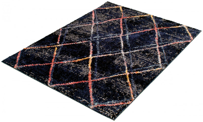 Carpette Makondo Abstract bleu marin - 6 pi 7 pox 9 pi 6 po