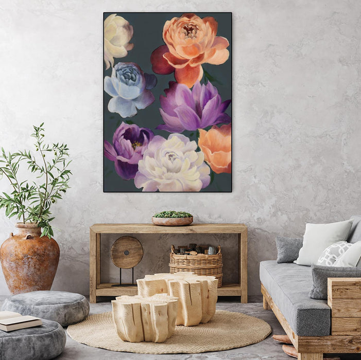 Œuvre d’art murale sur toile encadrée noire « November Blooms » 18 x 24