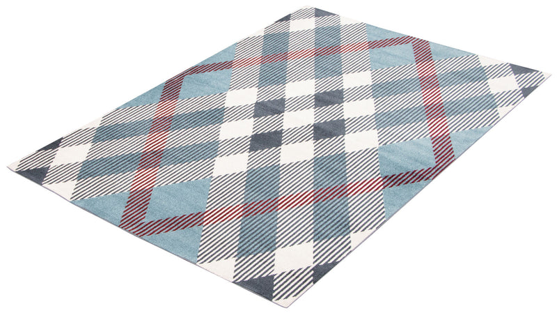 Carpette Kors bleue lavable à la machine - 6 pi 0 po x 9 pi 0 po