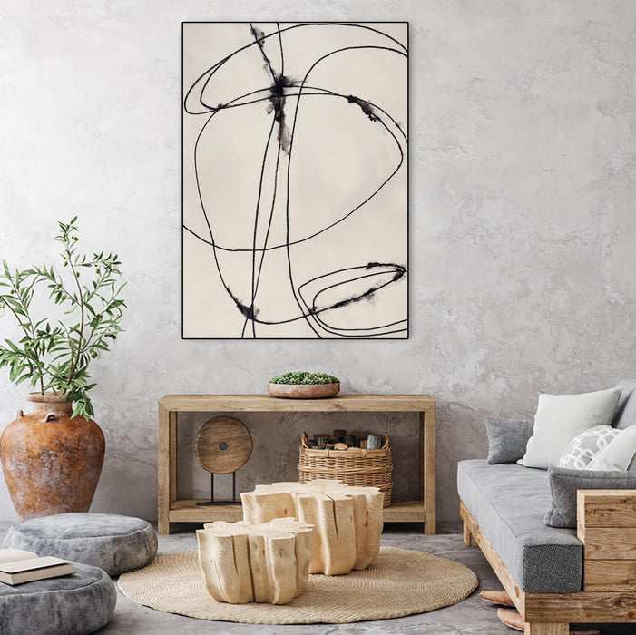Œuvre d'art murale sur toile encadrée noire « Tangled Ties » 30 x 40