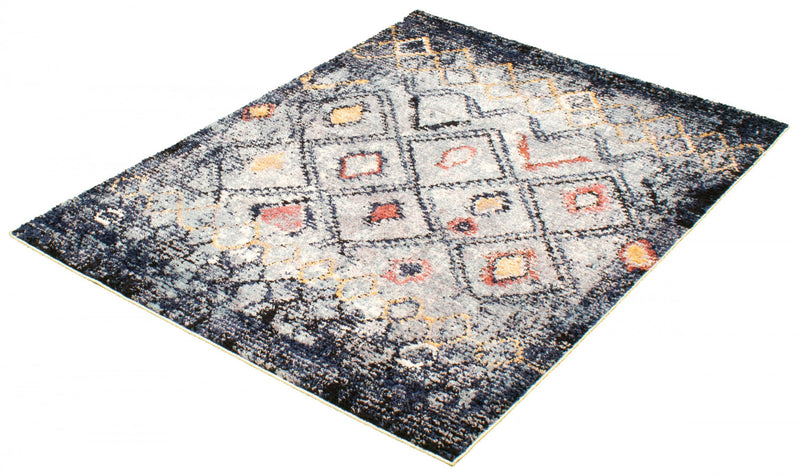 Carpette Makondo Classic bleu - 6 pi 7 pox 9 pi 6 po