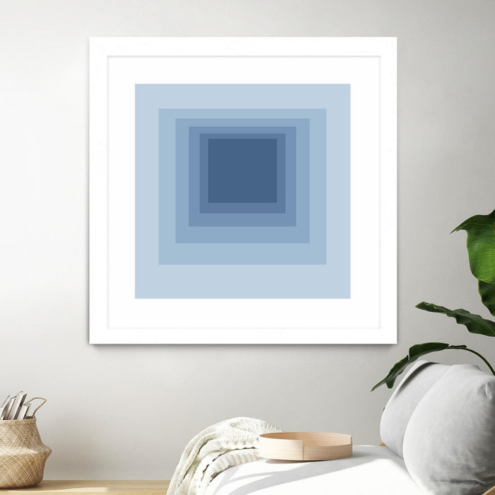 Œuvre d’art murale encadrée blanche et mate « After Josef J » 36 x 36