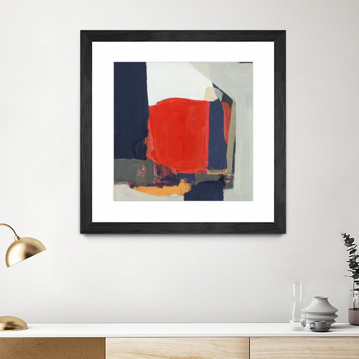 Œuvre d’art murale encadrée noire et mate « Orange Crush V6 » 36 x 36