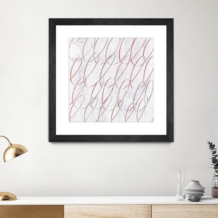 Œuvre d’art murale encadrée noire et mate « Hula I » 30 x 30