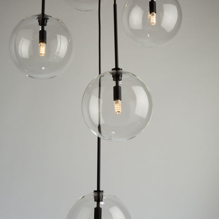 Luminaire suspendu Pinpoint noir à 5 ampoules