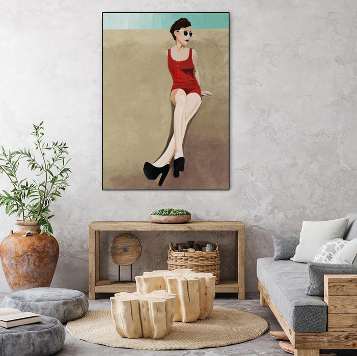 Œuvre d’art murale sur toile encadrée noire « Rays Of Glamour » 30 x 40