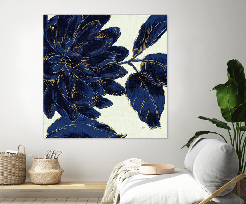 Œuvre d’art murale Giant Art « Indigo Garden I » 72 x 72